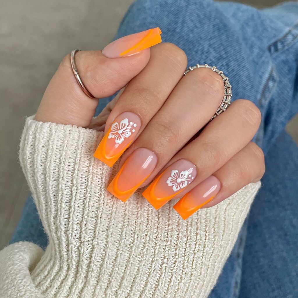 40 Latest Orange Nail Designs to Try in 2024 14 Creamsicle Flowers