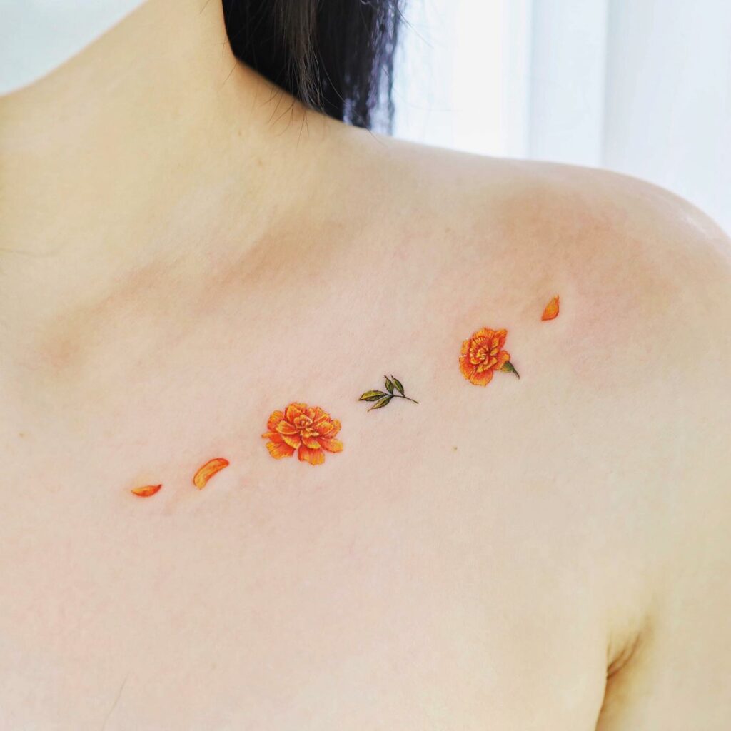11+ October Birth Flower Tattoo Ideas That Will Blow Your Mind! 17 Creative And Unique Marigold Tattoo Designs For Women