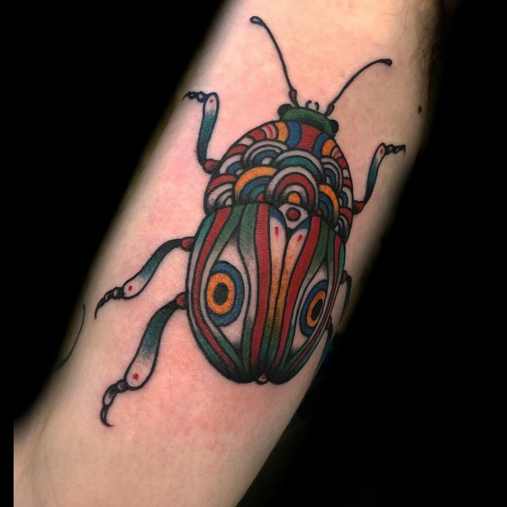 11+ Dark Age Tattoo Designs You Need To See! 18 Creative Beetle Design