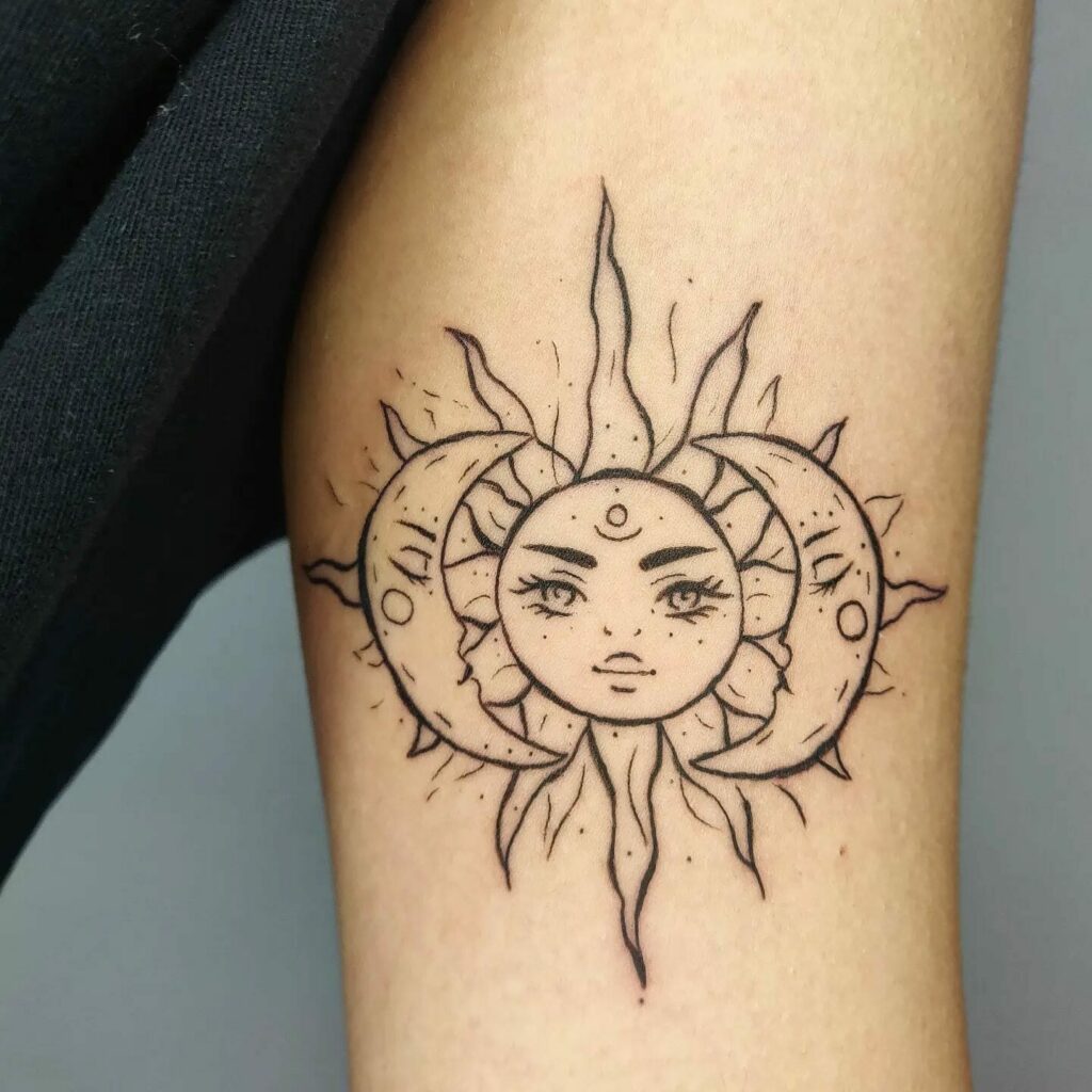 11+ Meaningful Moon And Stars Tattoo Ideas That Will Blow Your Mind! 16 Crescent Moon Astrological Tattoo