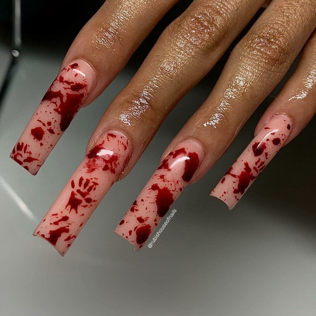 Embrace the Night with 33 Vampire Nail Designs for 2024 21 Crime Scene Nails