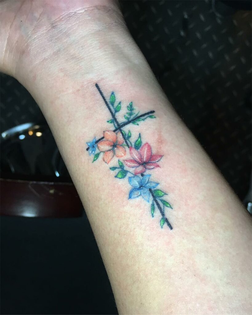 10+ Wrist Cross Tattoo Ideas That Will Blow Your Mind! 18 Cross Tattoo With Flowers