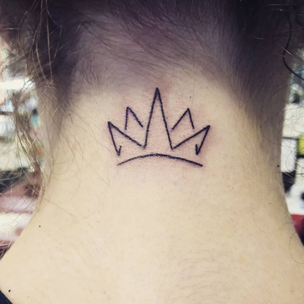 19+ Back Of Neck Tattoo Ideas You'll Have To See To Believe! 17 Crown Back of the Neck Tattoo