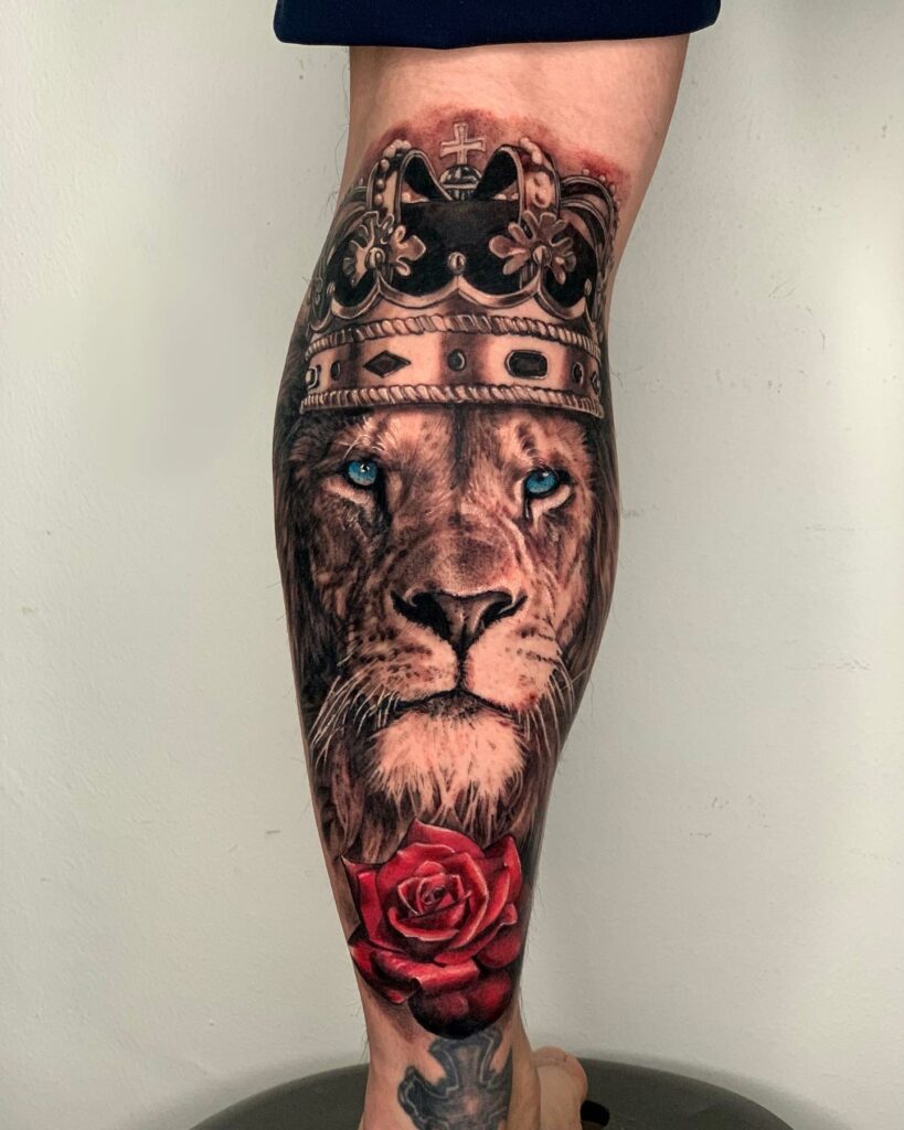 11+ Gangster King Crown Tattoo Ideas That Will Blow Your Mind! 14 Crown Lion Tattoo