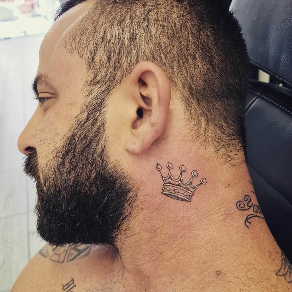 11+ Gangster King Crown Tattoo Ideas That Will Blow Your Mind! 11 Crown Neck Tattoo