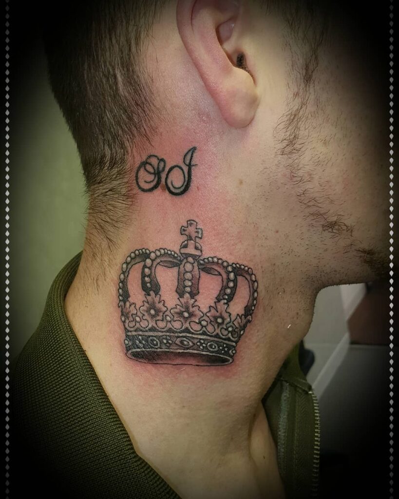 11+ Male Throat Tattoo Ideas That Will Blow Your Mind! 18 Crown Neck Tattoo Ideas