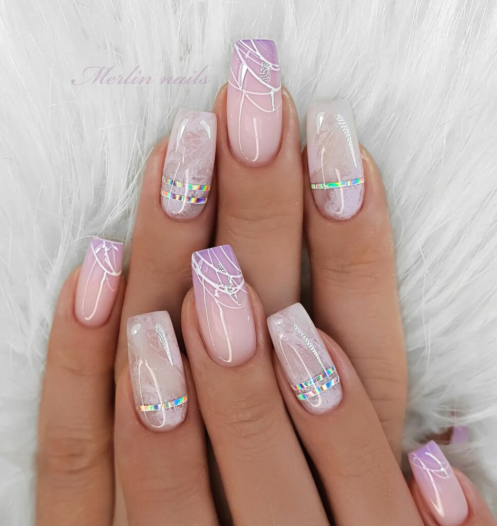 55 Latest Short Acrylic Nail Designs To Try In 2024! 15 Crystal short acrylic nails