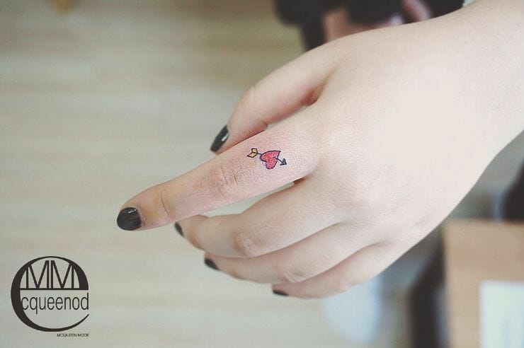 17+ Finger Heart Tattoo Ideas To Inspire You! 20 Cupid Heart Finger Tattoo