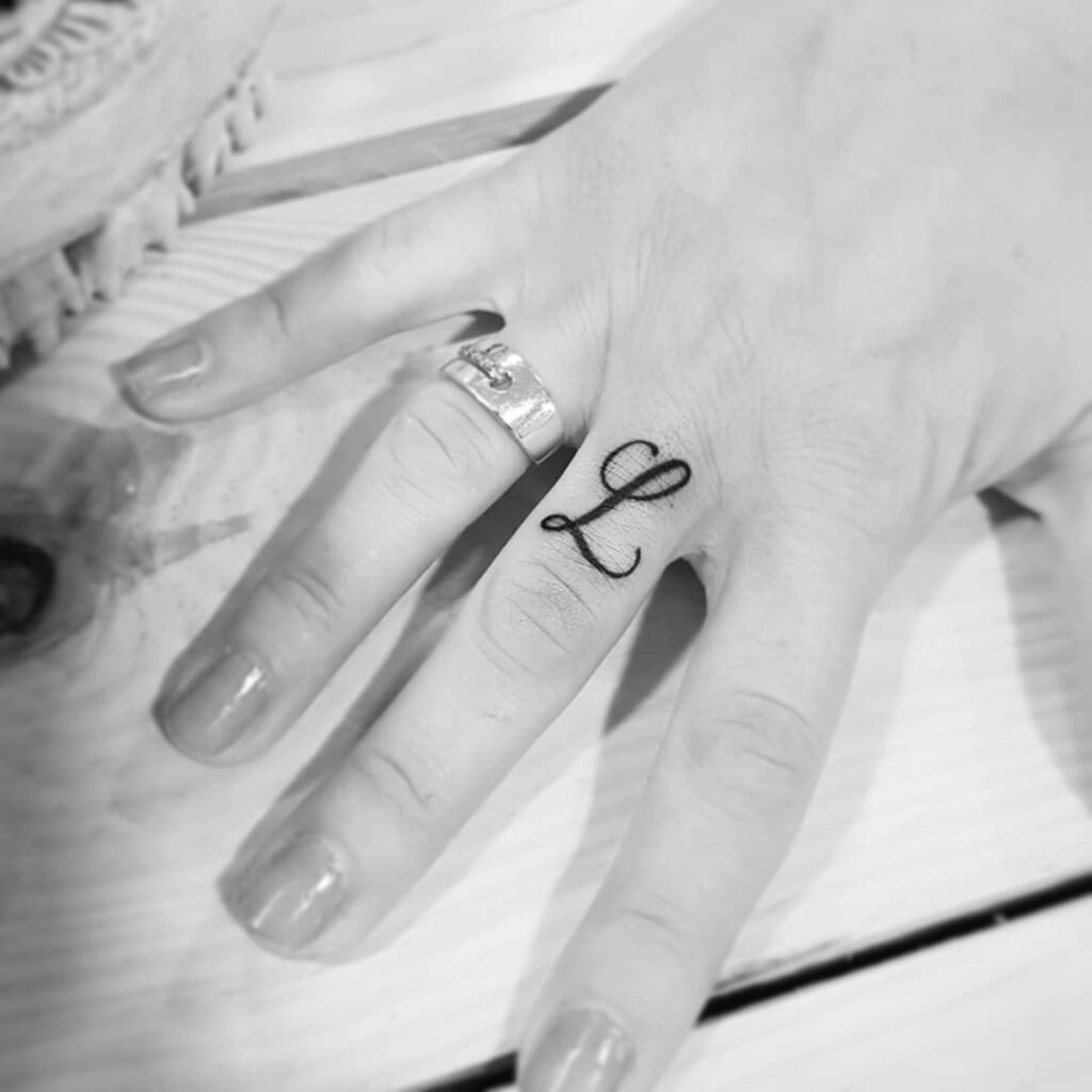 12+ Initial Tattoo On Finger Ideas To Inspire You! 15 Cursive Lettering Initial Tattoo on Finger