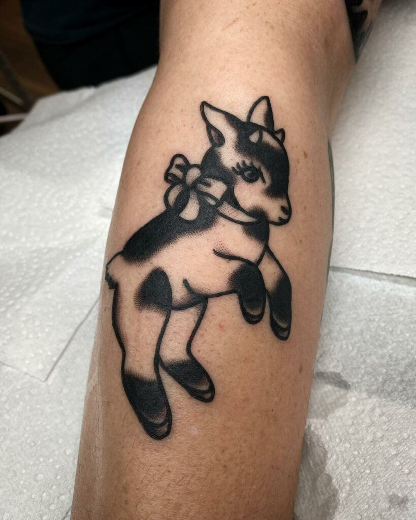 11+ Cute Goat Tattoo Ideas That Will Blow Your Mind! 13 Cute Black And White Goat Tattoo Drawing