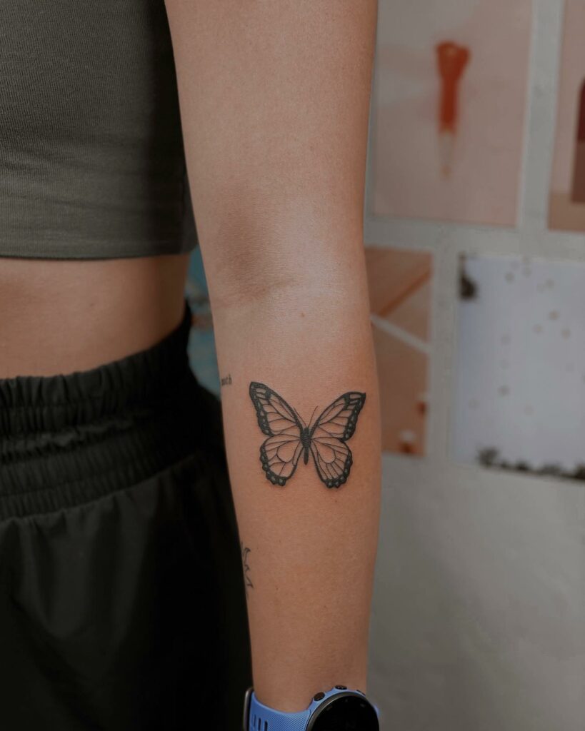 21+ Butterfly Back Tattoo Ideas That Will Blow Your Mind! 11 Cute Butterfly Tattoo In Black