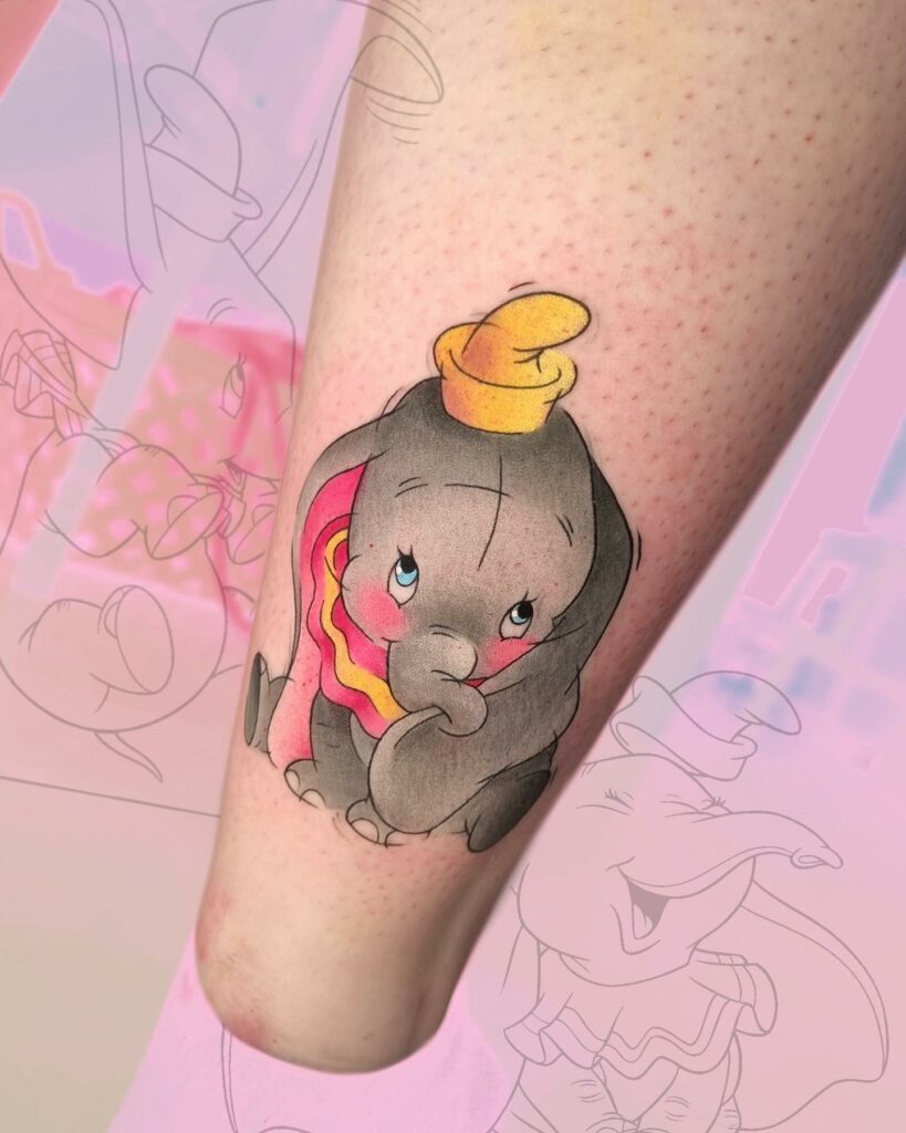 11+ Elephant Tattoo With Flowers That Will Blow Your Mind! 14 Cute Cartoon Elephant Tattoo