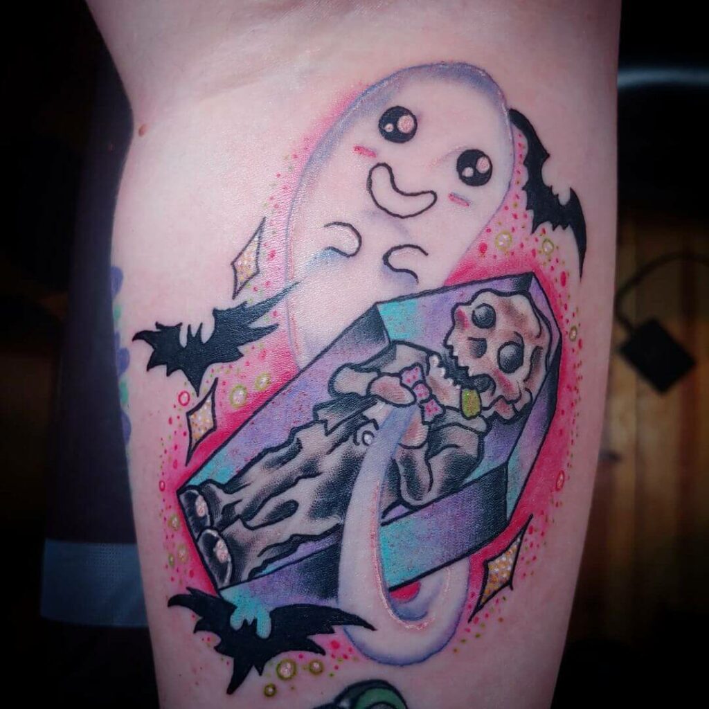 11+ Corpse Tattoo Ideas That Will Blow Your Mind! 15 Cute Corpse Tattoo With A Ghost