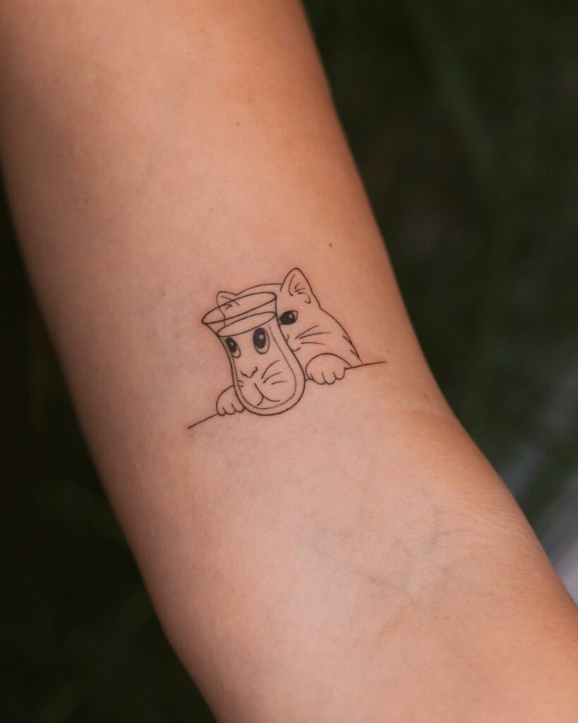20+ Aged Fine Line Tattoos That Will Blow Your Mind 16 Cute Fine Line Creature Tattoos