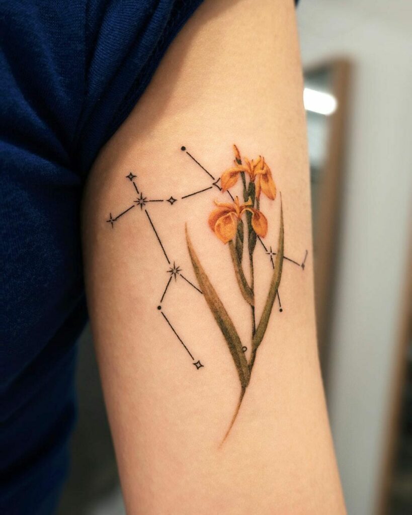 11+ Gemini Constellation Tattoo Ideas You Have to See to Believe! 14 Cute Floral Gemini Constellation Tattoo Idea For Men And Women