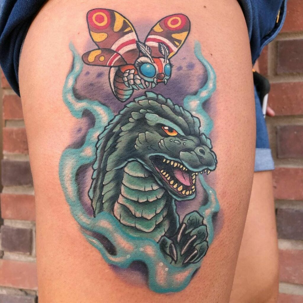 11+ Mothra Tattoo Ideas You Have To See To Believe! 15 Cute Godzilla And Mothra Tattoo