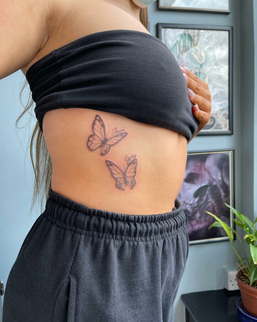 14+ Butterfly Tattoo Ribs Ideas To Inspire You! 16 Cute Ideas For Butterfly Tattoo on Ribs With Names