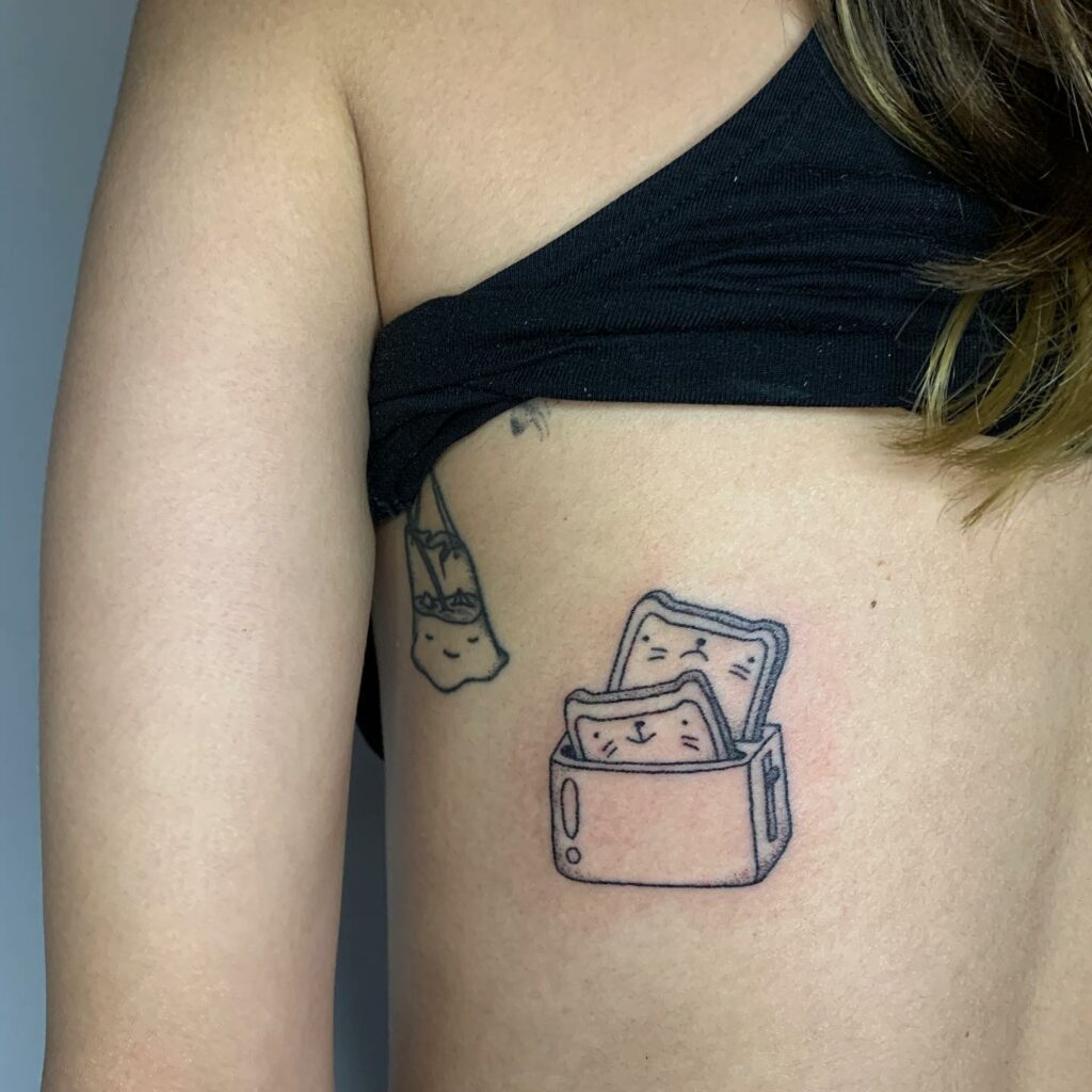11+ Tattoo Flash Art Ideas That Will Blow Your Mind! 14 Cute Toast Flash Tattoo