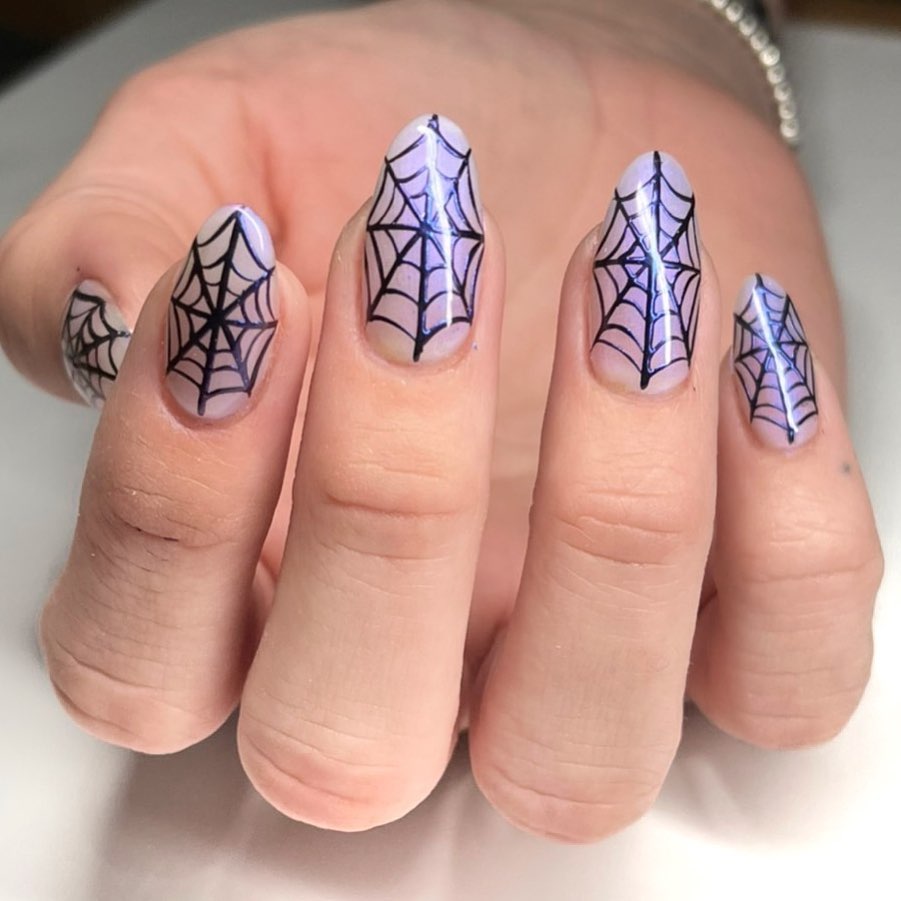 55 Latest Spider Web Nail Designs To Try In 2024! 39 Cute spider web nails