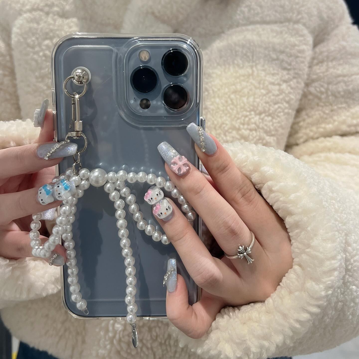 43 Latest Long Nail Designs To Try in Today! 19 Cute Cats and Polka Glitter Nail Inspiration