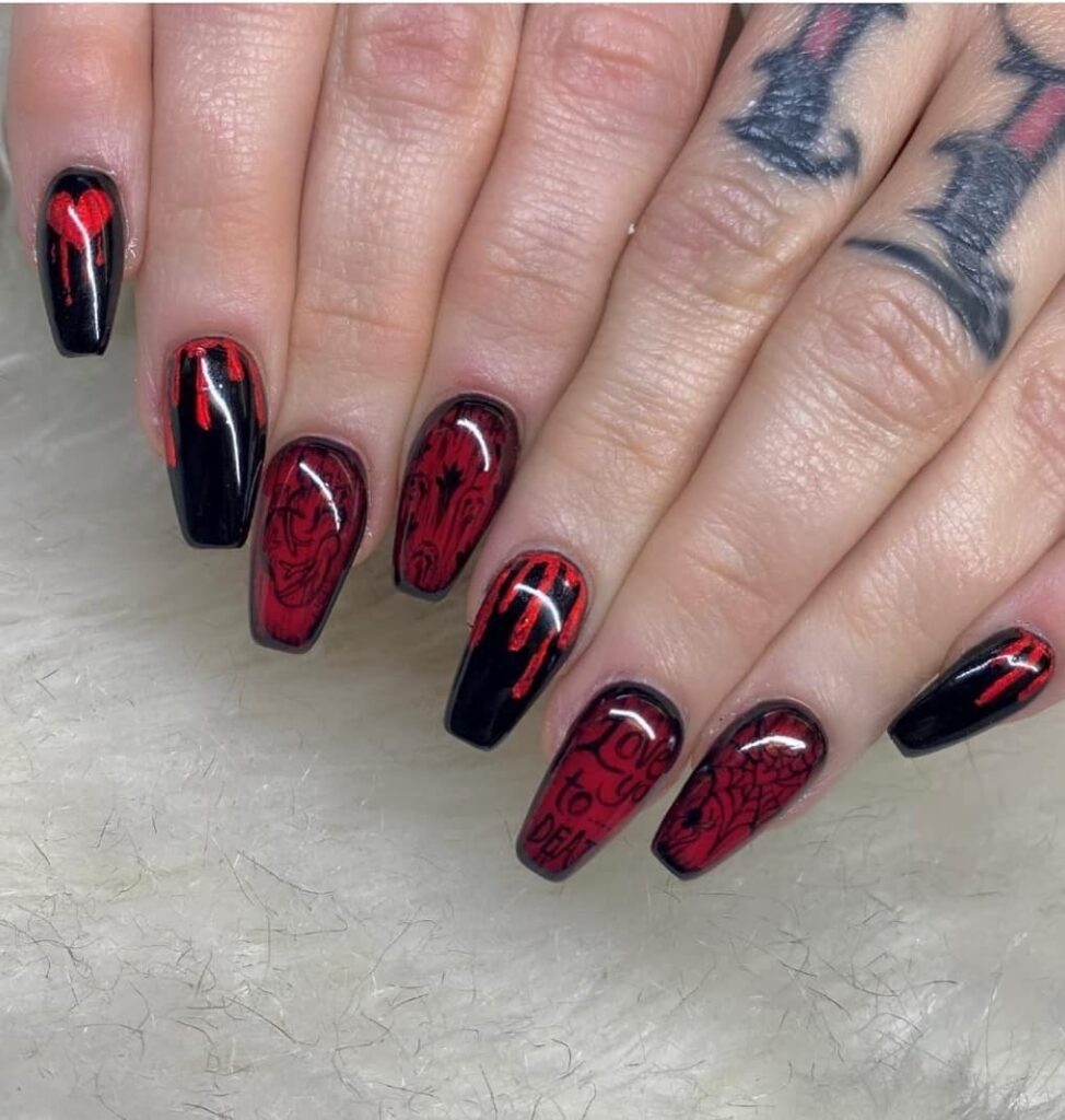 Embrace the Night with 33 Vampire Nail Designs for 2024 33 Dark Blood