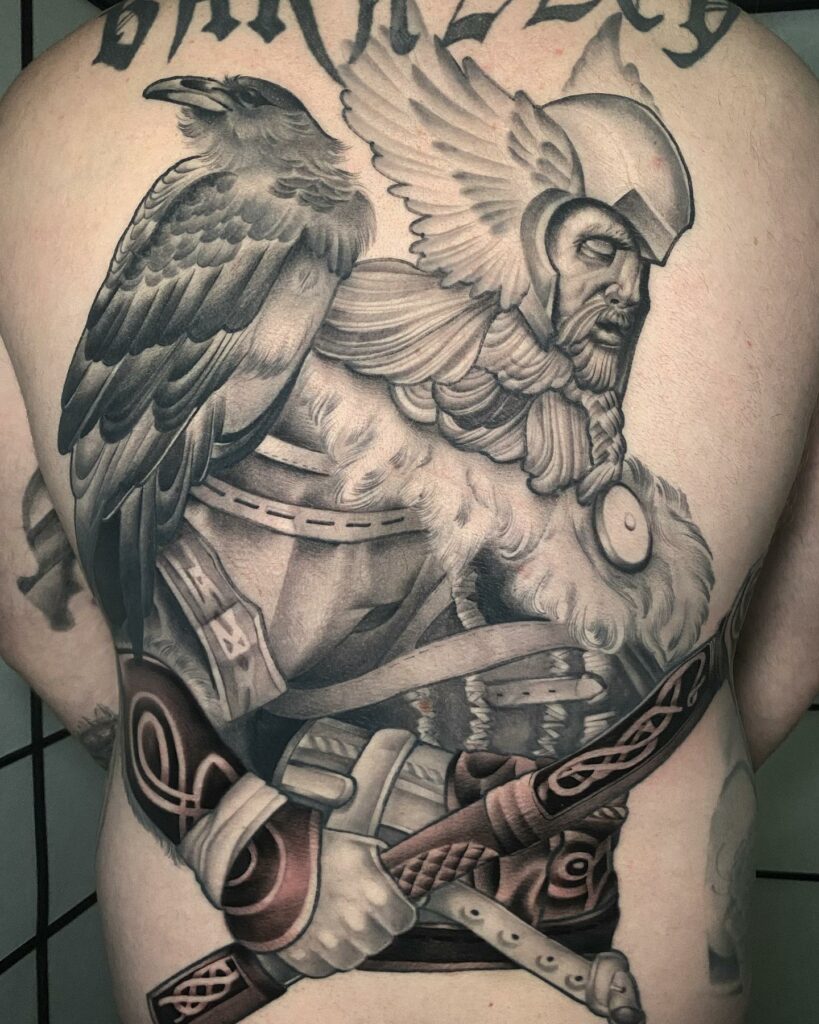 11+ Viking Raven Tattoo Ideas That Will Blow Your Mind! 12 Dave's Back Tattoo Designs