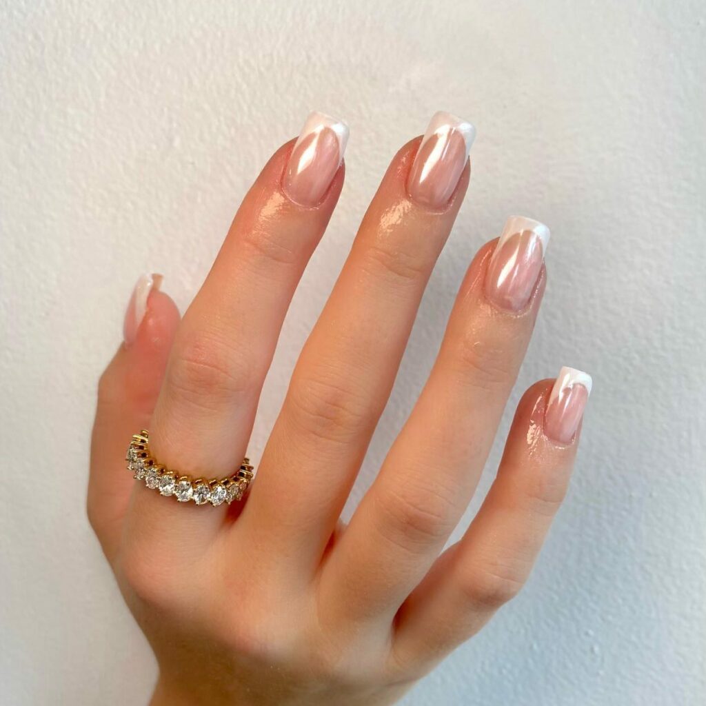 26 LATEST FRENCH MANICURE IDEAS TO TRY IN 2024! 12 Dazzling Chrome French