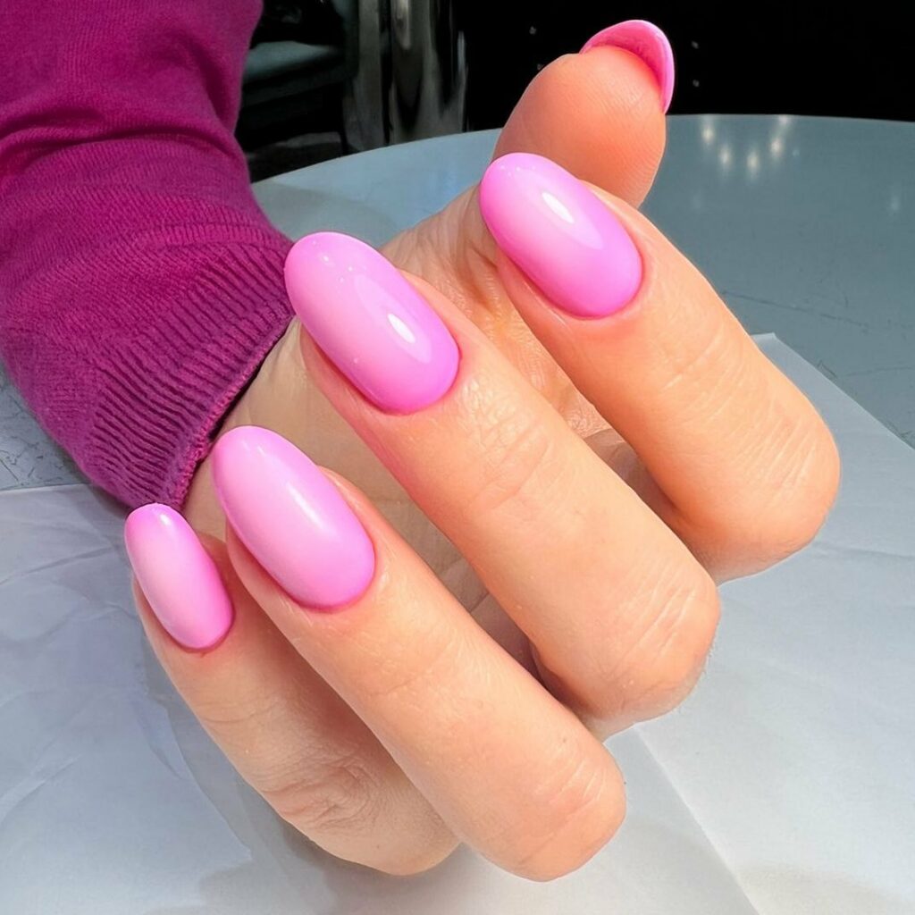 Charming Pink and White Ombre Nail Ideas for 2024 💗 23 Dazzling Neon Pink Ombre