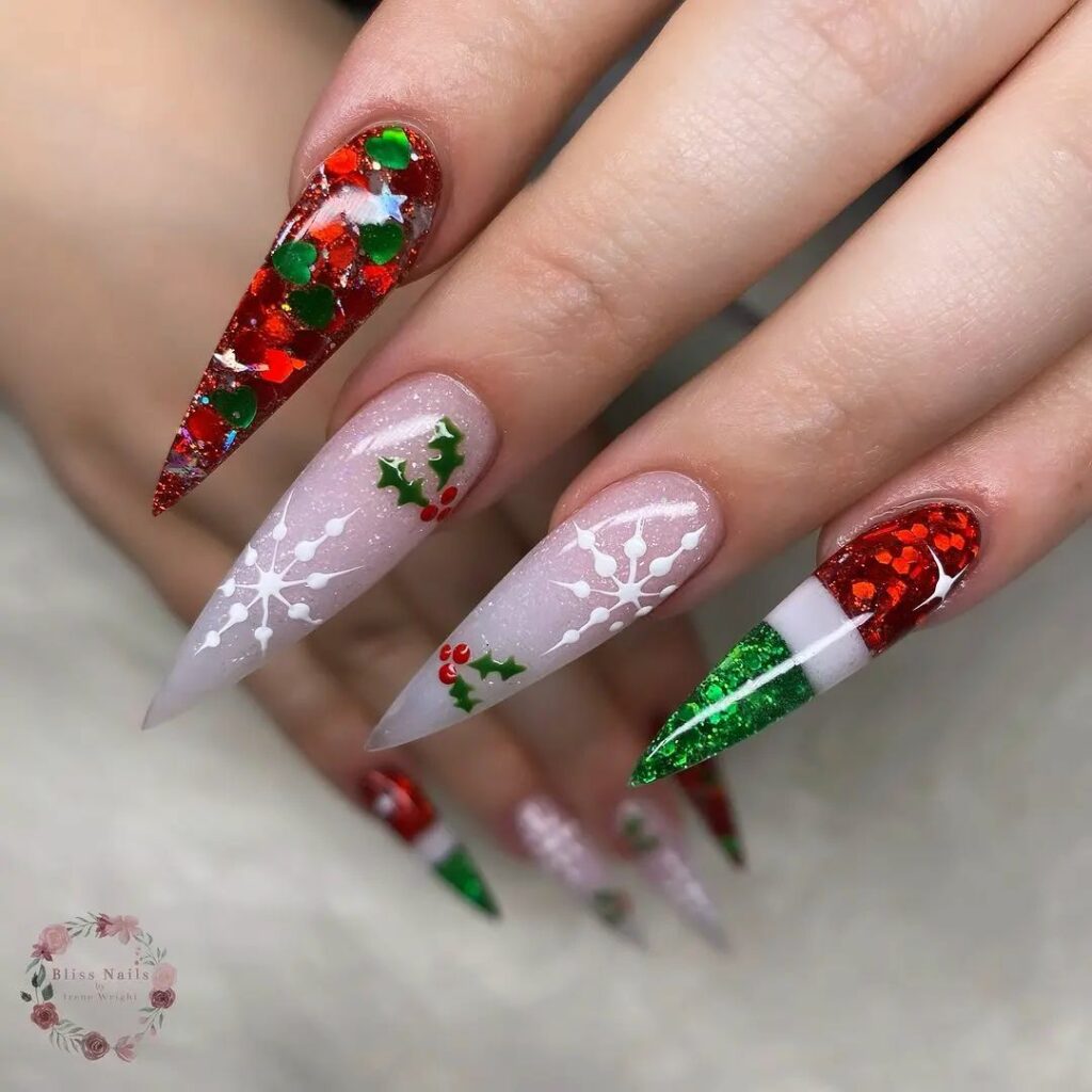 Get Festive with 20 Red And Green Christmas Nail Ideas in 2024 22 Dazzling Red and Green Christmas Nails