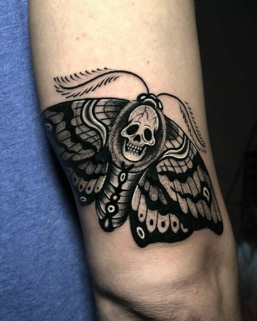 12+ Death Moth Tattoo Ideas To Inspire You! 12 Death Head Moth Tattoo With Gloomy Skull Ideas