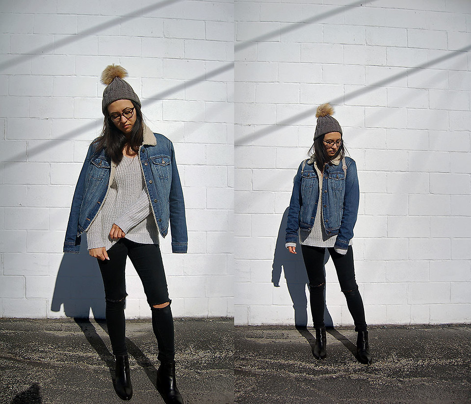 25 Trendy Winter Outfits for Teenage Girls in 2024 17 Denim Jacket