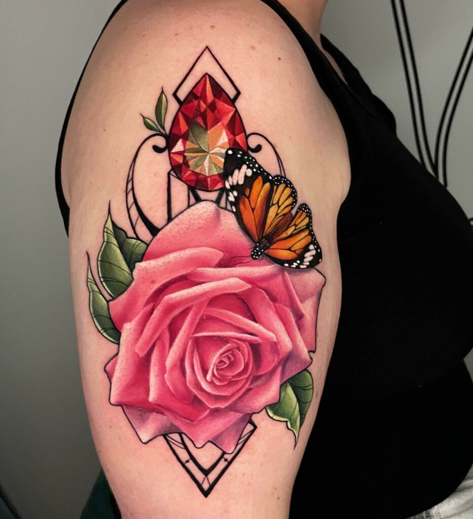 20+ Diamond Tattoo Ideas That Will Blow Your Mind! 20 Diamond Tattoos With Floral Imagery ideas