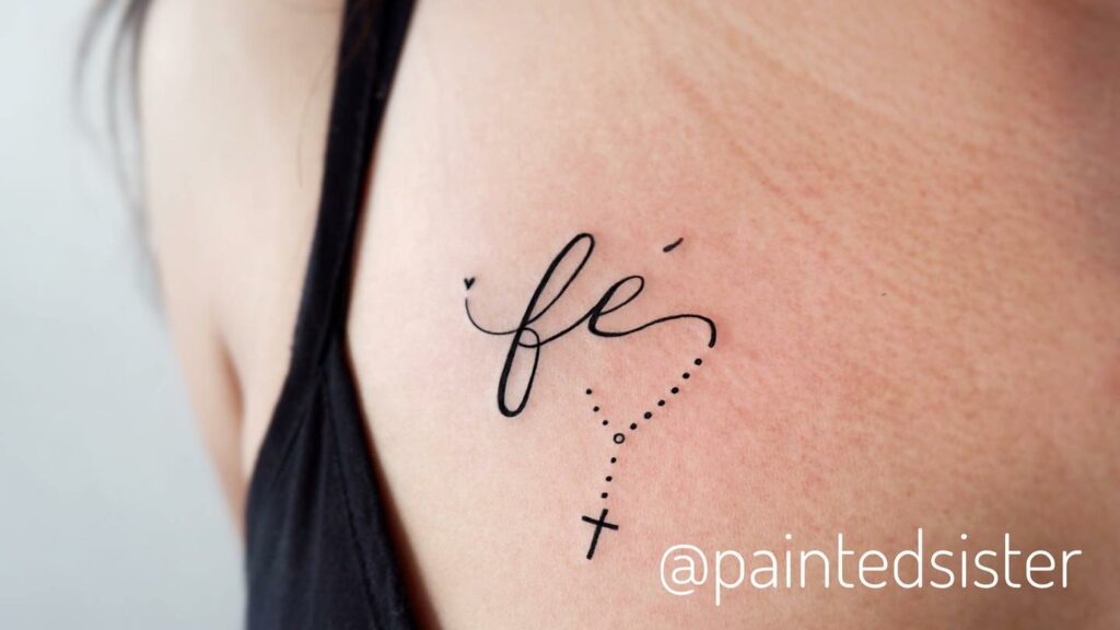 10+ Cross Faith Tattoo Ideas That Will Blow Your Mind! 19 Different Language Small Cross Tattoo Idea