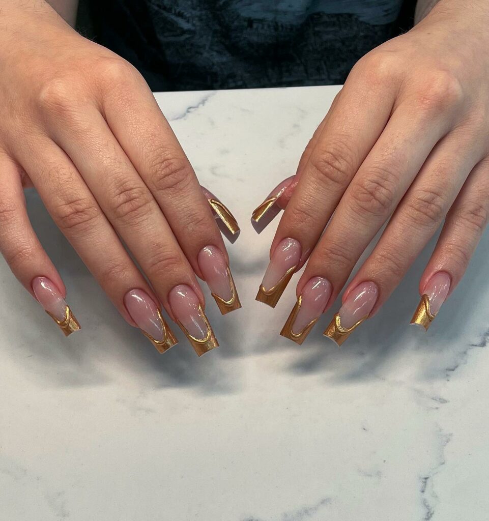 55 Latest Gold French Tip Nail Ideas To Try In 2024! 37 Elegant Dipped Gold French Nails