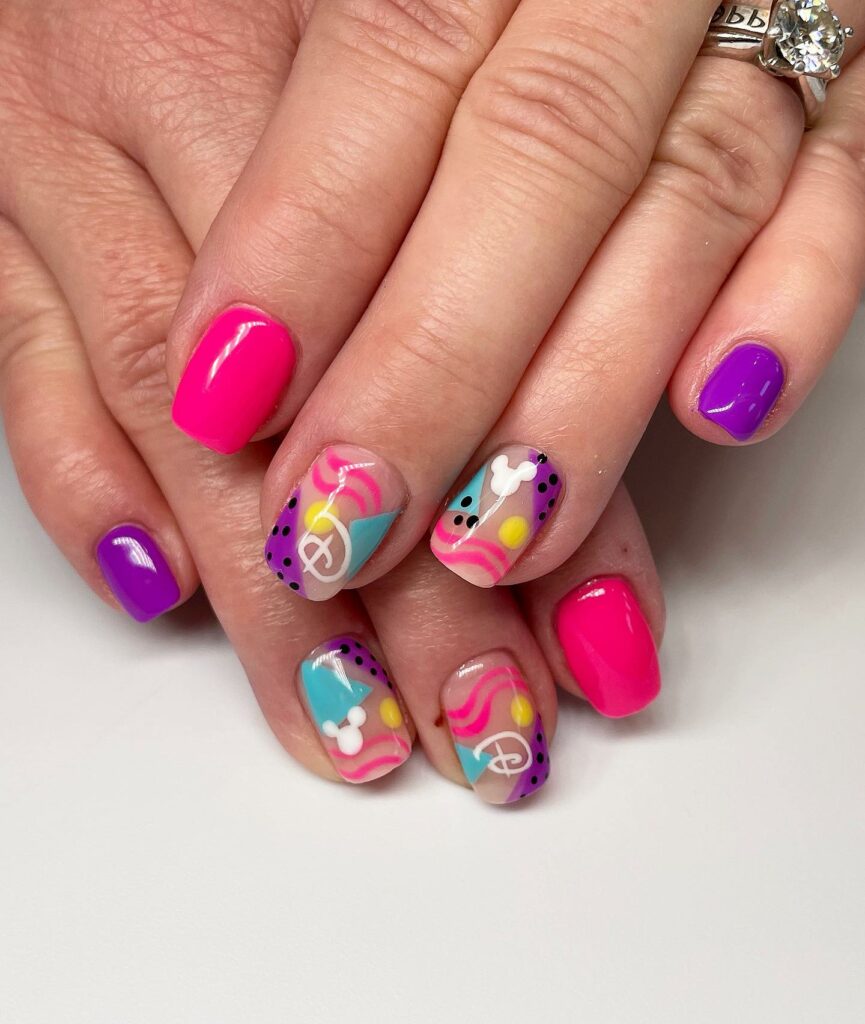 50 Latest Disney Nails Ideas To Try In 2024! 46 Colorful Short Disney Nails