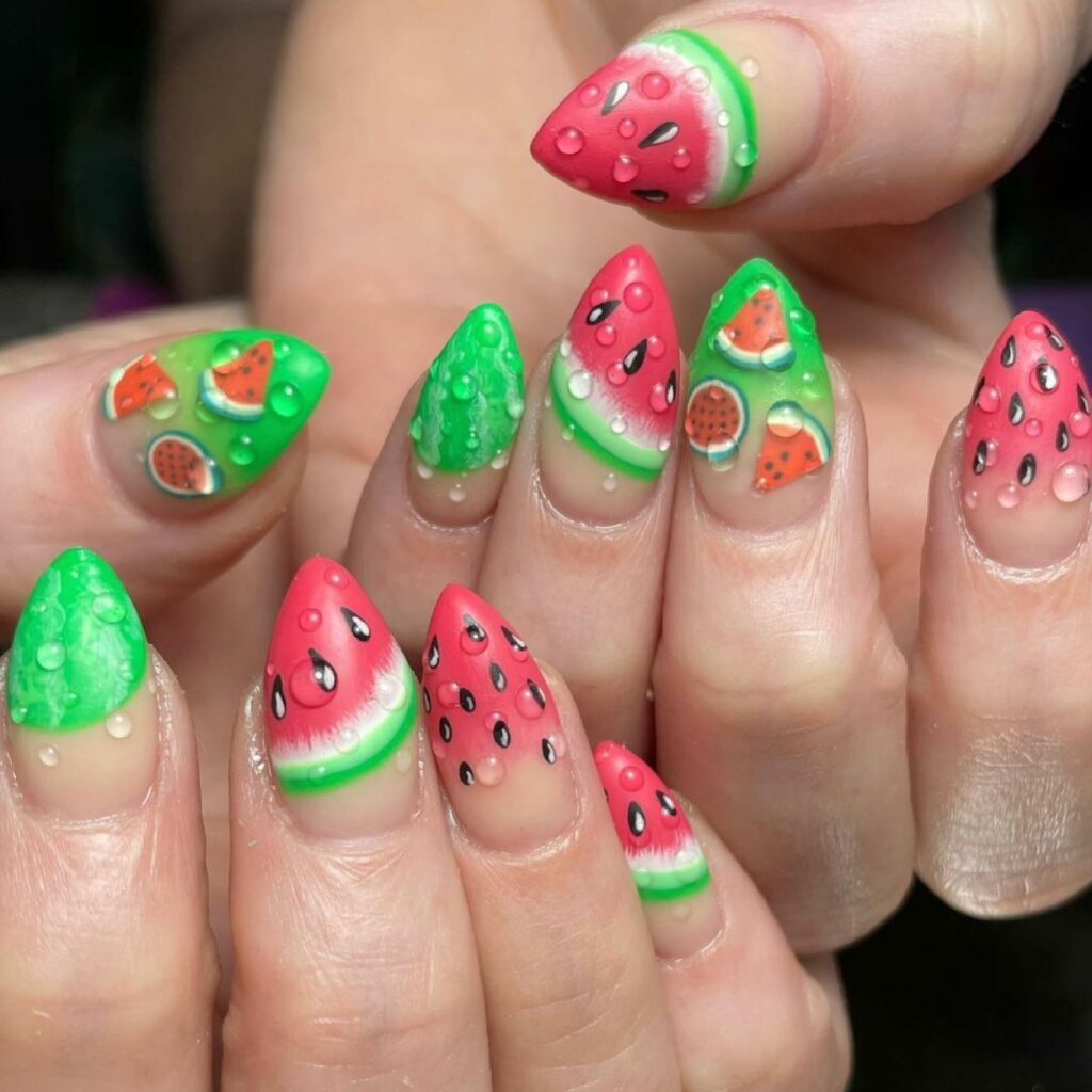 29 LATEST WATERMELON NAIL DESIGNS TO TRY IN 2024! 34 Diverse Watermelon Medley Nail Creations Fiesta