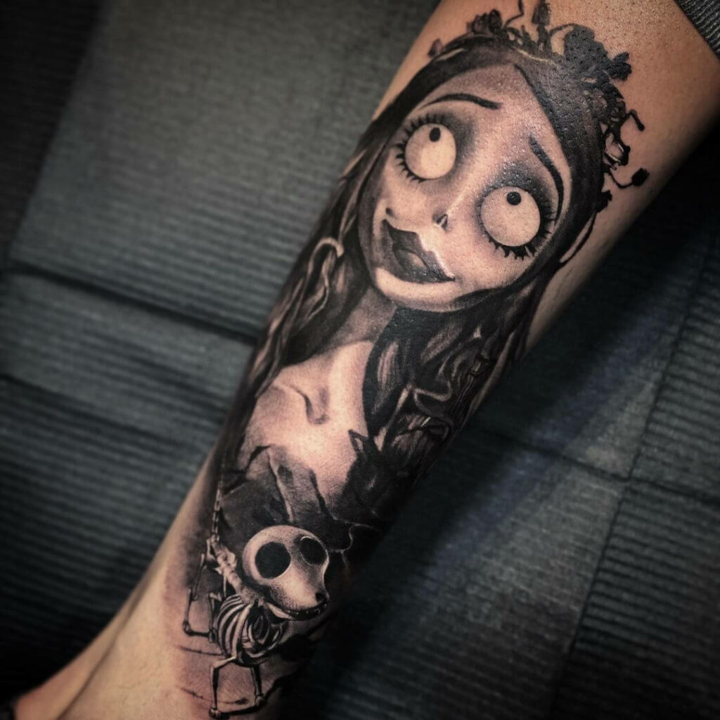 11+ Corpse Bride Tattoo Ideas That Will Blow Your Mind! 20 Dog And Corpse Bride Tattoo
