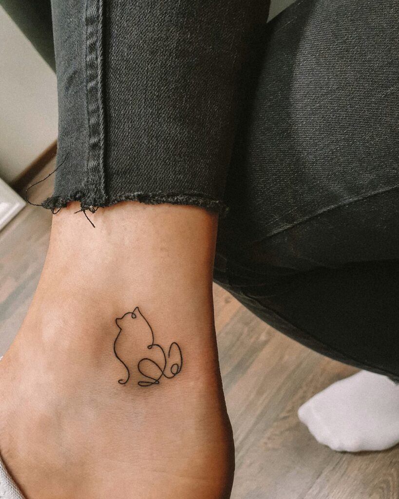 12+ Dog Outline Tattoo Ideas To Inspire You! 15 Dog Outline Ankle Tattoo