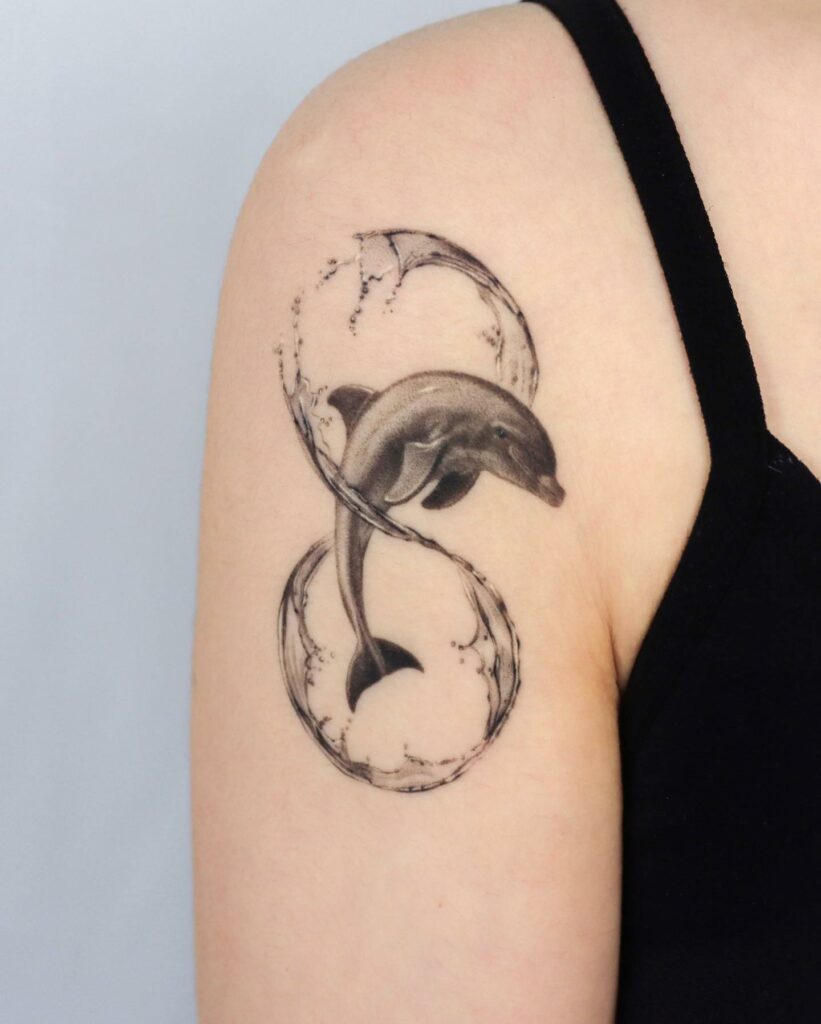 11+ Luck Tattoo Ideas That Will Blow Your Mind! 16 Dolphin Luck Tattoo