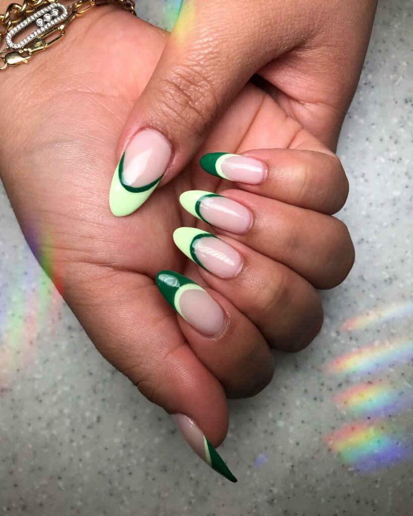 Try 30 Green French Tip Nail Designs of 2024 29 Double French Green Nails