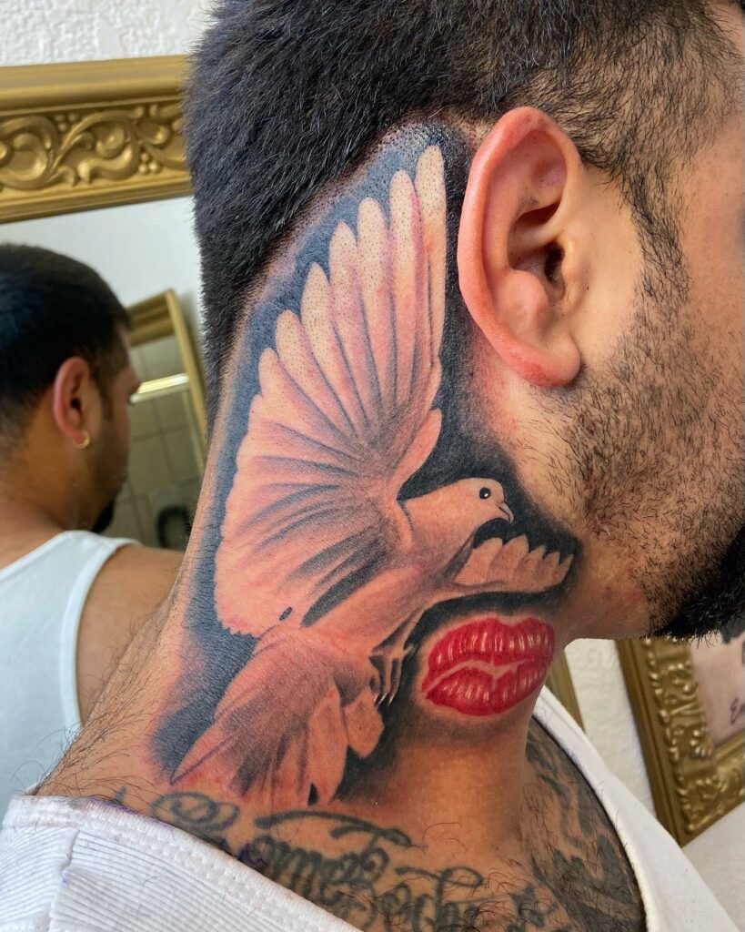 11+ Back Neck Tattoo Men That Will Blow Your Mind! 13 Dove Tattoo For Men