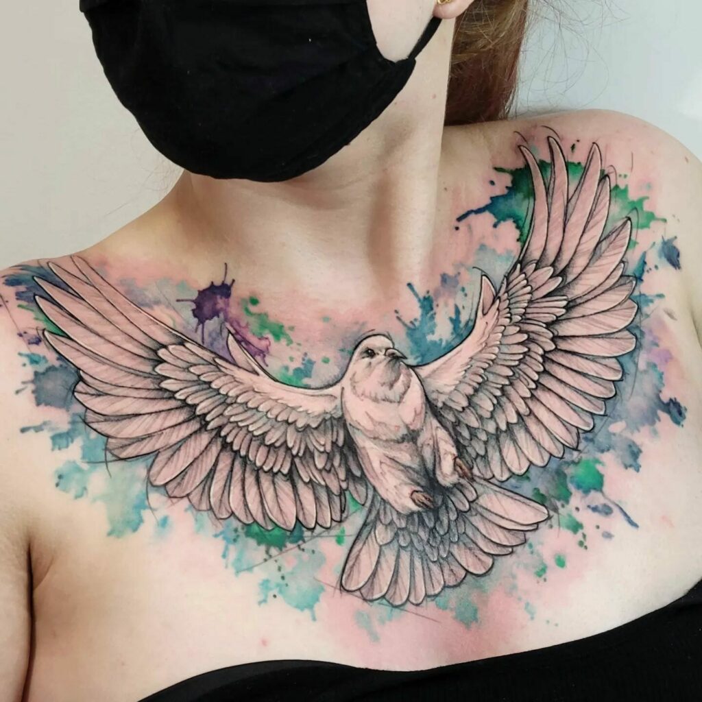 10+ V Line Tattoo Ideas That Will Blow Your Mind! 16 Dove V Line Tattoo Ideas