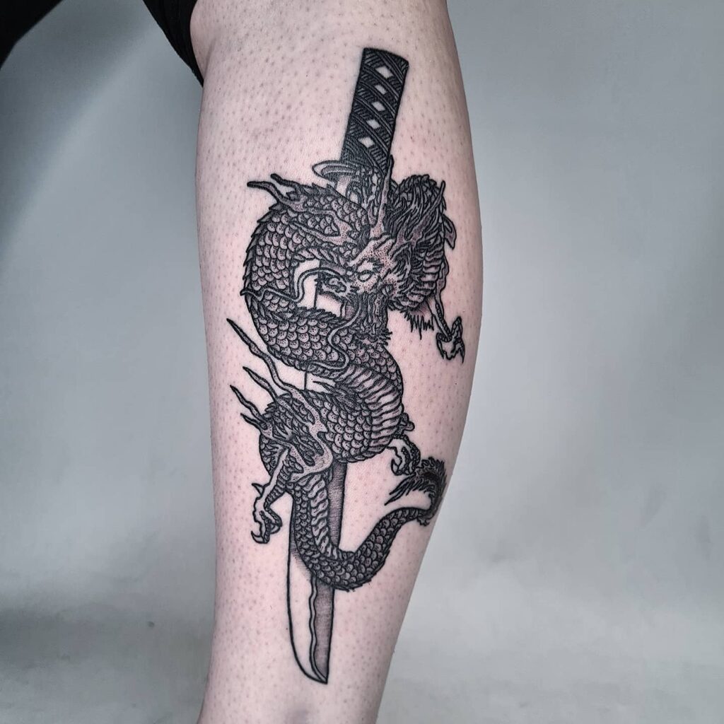 11+ Katana Sword Tattoo Ideas That Will Blow Your Mind! 17 Dragon Katana Tattoo