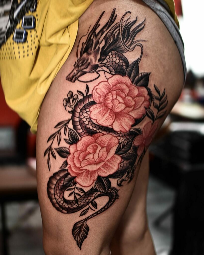 22+ Leg Tattoo For Women That Will Blow Your Mind! 17 Dragon Leg Tattoo