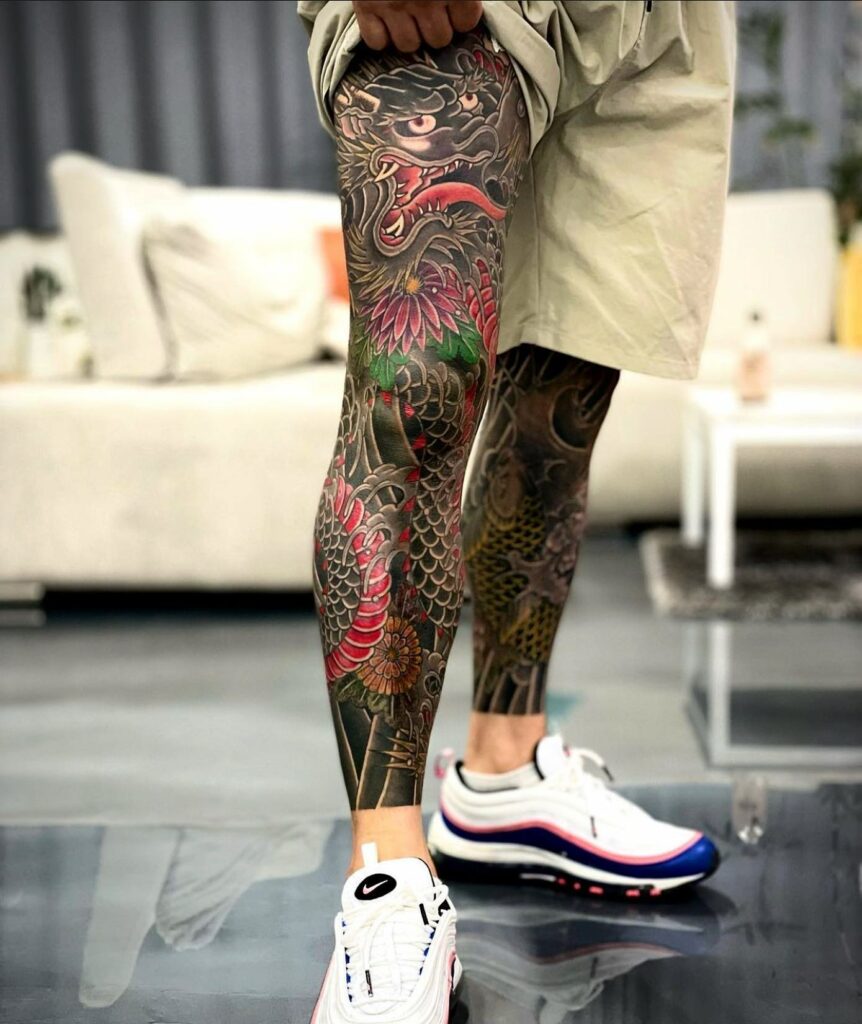 11+ Western Dragon Tattoo Ideas That Will Blow Your Mind! 19 Dragon on Your Legs tattoo