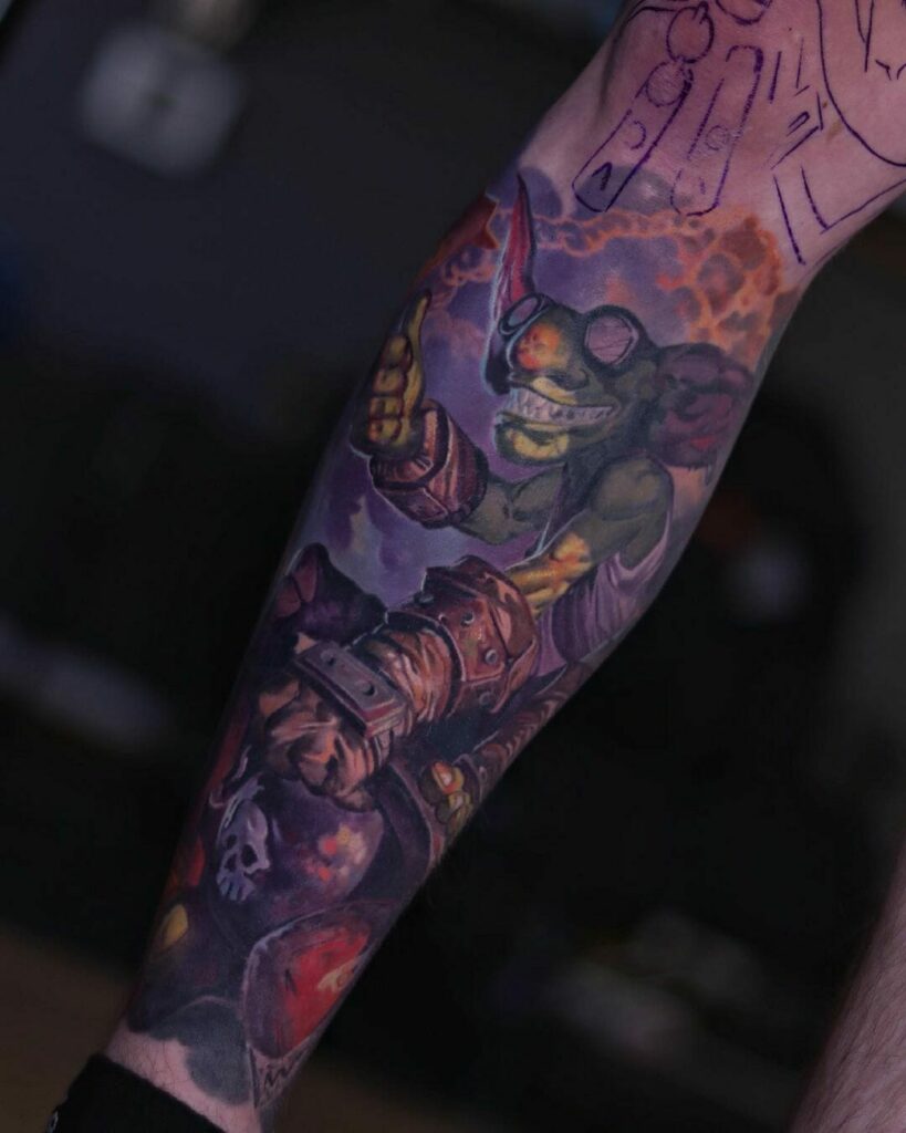 11+ Background Tattoo Shading Ideas To Inspire You! 11 Dramatic Purple Shaded Back Tattoo Background