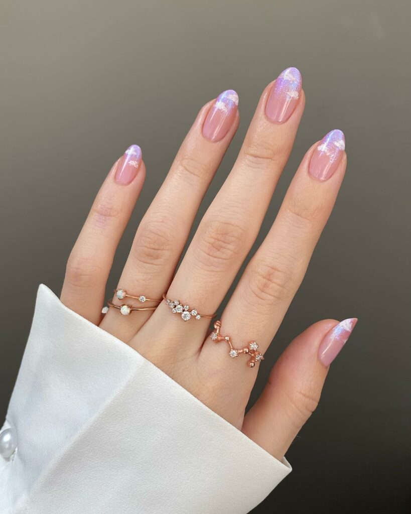 25 Latest Cloud Nails Designs To Try In 2024! 17 Romantic Dreamy Pink Cloud Nails