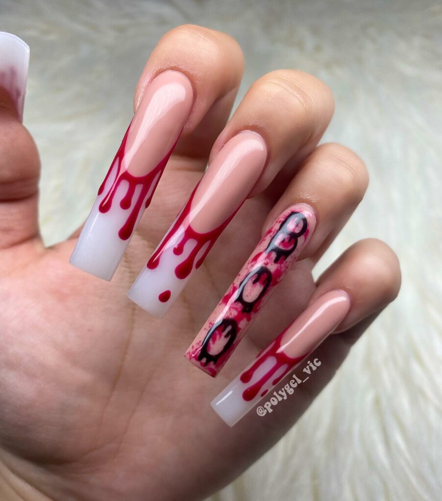 Embrace the Night with 33 Vampire Nail Designs for 2024 32 Dripping Blood