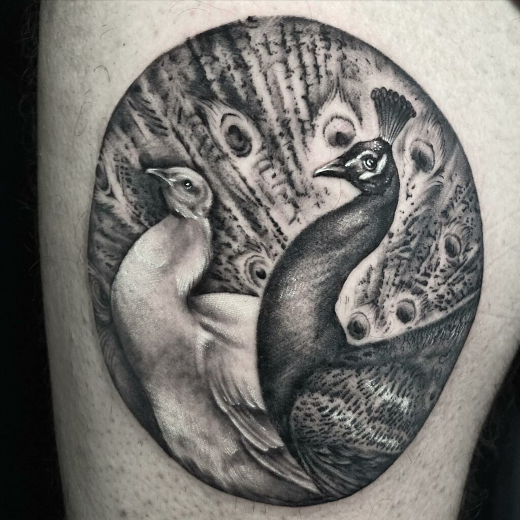 12+ Peacock Tattoo On Back Ideas To Inspire You! 17 Duo Peacock Back Tattoo