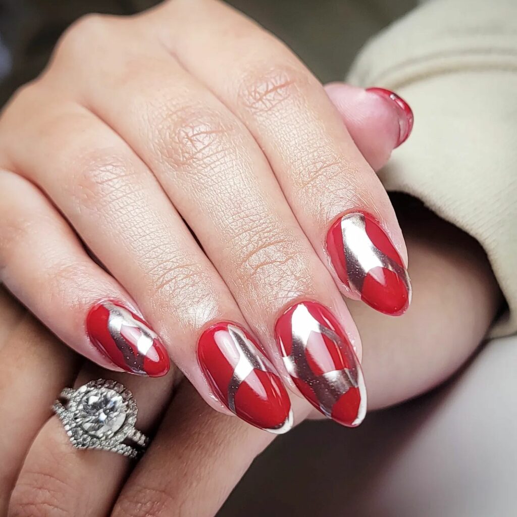 20 Latest Red And Silver Nail Ideas For 2024 23 Dynamic Duo of Red and Silver Nails